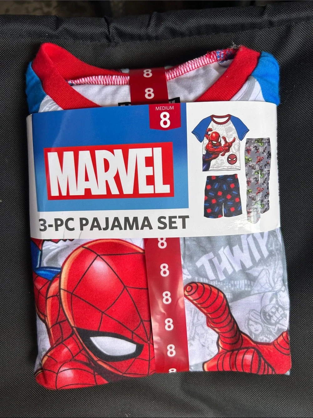 Marvel Spider-Man 3-Piece Pajama Set - Red, Blue, Gray